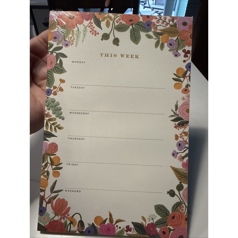NEW Sealed Rifle Paper Co Memo Notepad 6”x9” This Week 50 Tear-off Sheets